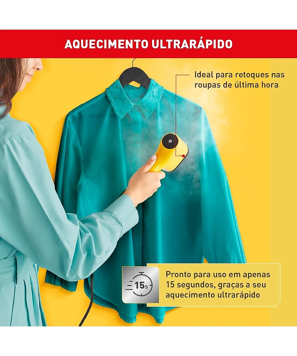 Vaporizador Arno Pure Pop Amarelo Higieniza 1100W Portátil HS26