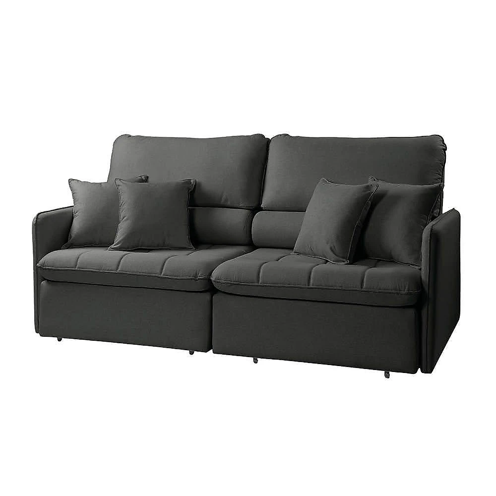 Sofá Adams 4 Lugares Retrátil e Reclinável 214CM Preto Linho D'Rossi