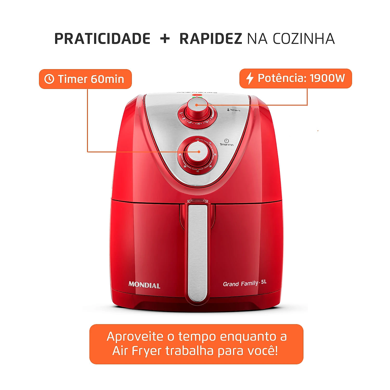 Fritadeira Air Fryer 5 Litros AFN-50-RI Mondial 127V