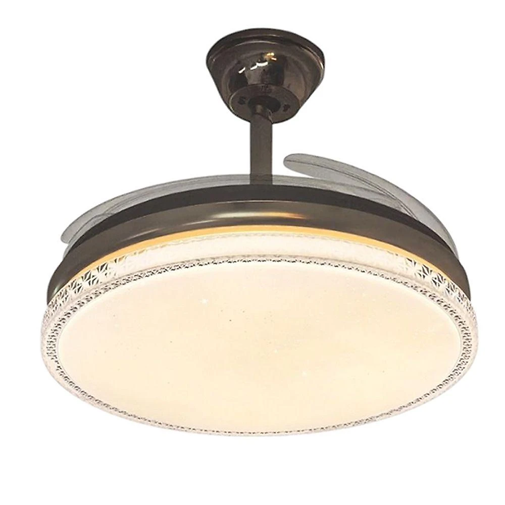 Ventilador de Teto com LED Economia Solar 60W 50CM 4 Pás 6 Velocidades Branco FL03 Cristal Bivolt