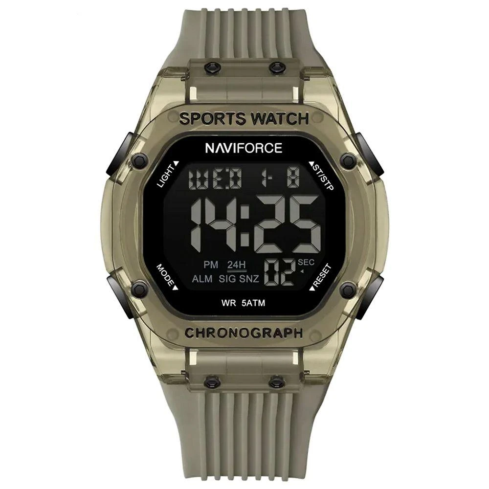 Relógio Digital Esportivo Luminoso Pulseira De Silicone 50m à Prova D'água Bege