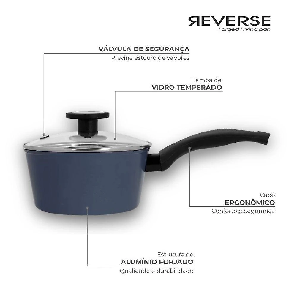 Conjunto Reverse Azul + Fogão De Indução Fika 220V