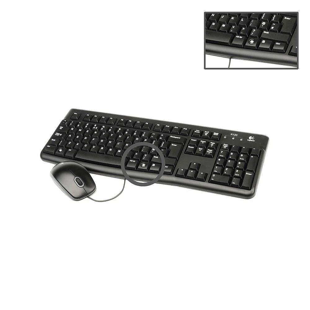 Teclado e Mouse com Fio MK120 USB Digitação Silenciosa Preto Logitech