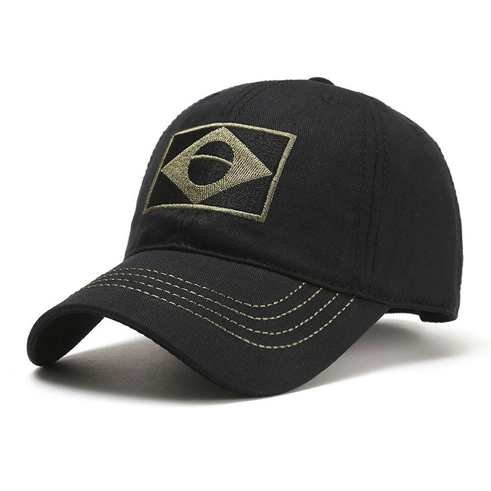 Boné de Beisebol Camuflado Militar Emaús Acessórios Algodão Preto Masculino