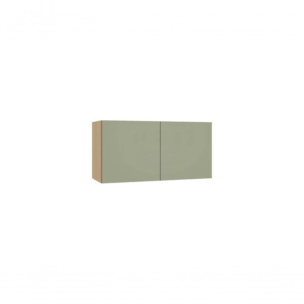 Armário Aéreo Domus 80CM 2 Portas MDF Porta de Bater Verde Luciane Móveis