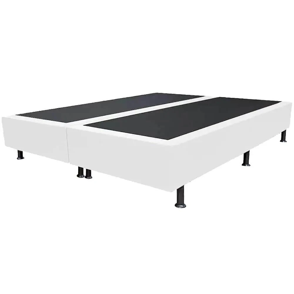 Cama Base Box Casal Bipartido Branco 138x188 Sintético