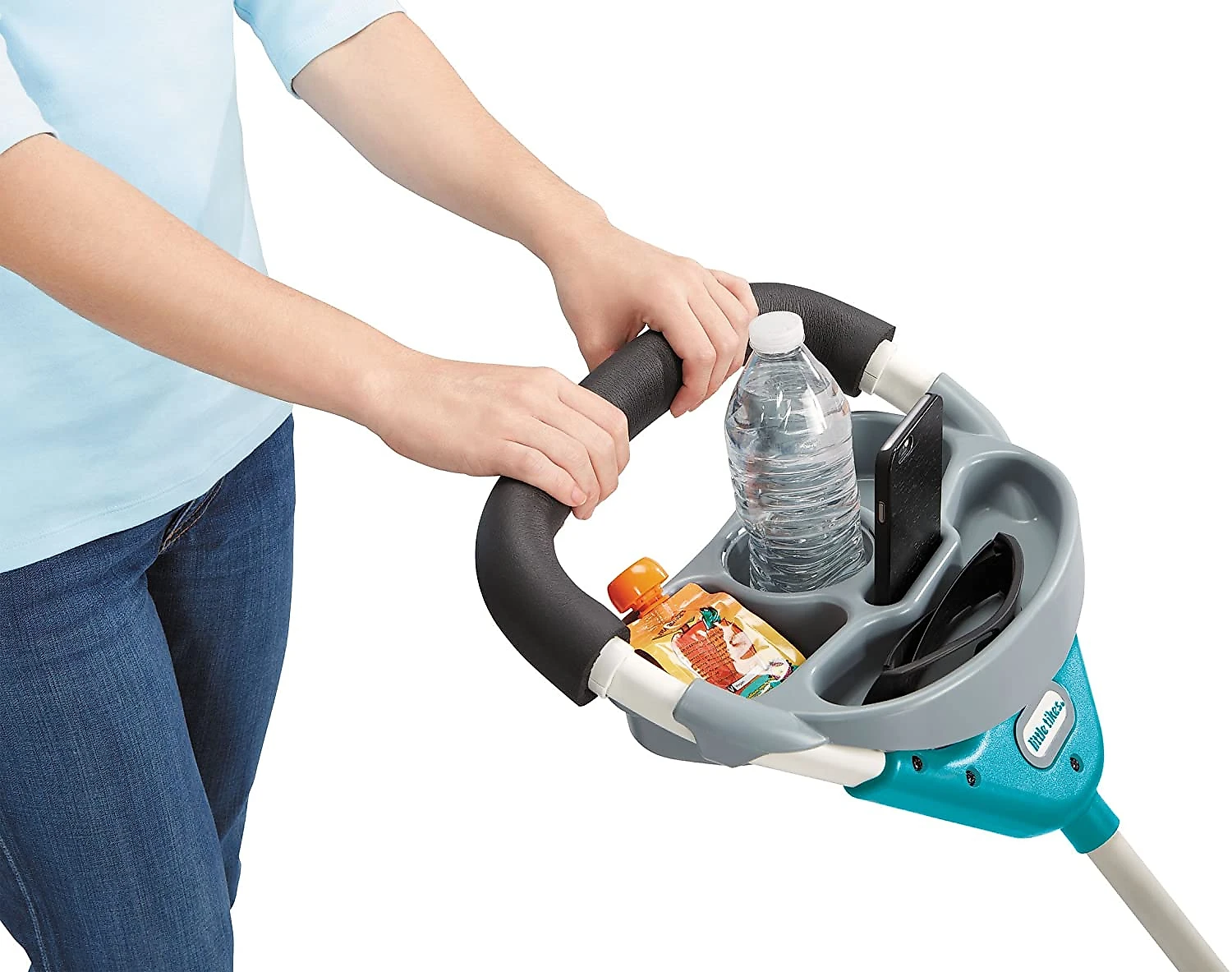 Little Tikes Triciclo de Passeio com 4 Estágios Proteção pa ra Sol e Porta Objetos Azul