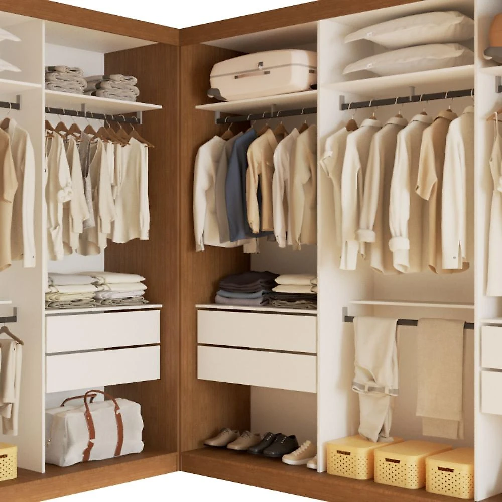 Closet Casal sem Portas 8 Gavetas Paris Duo Premium Carvalho