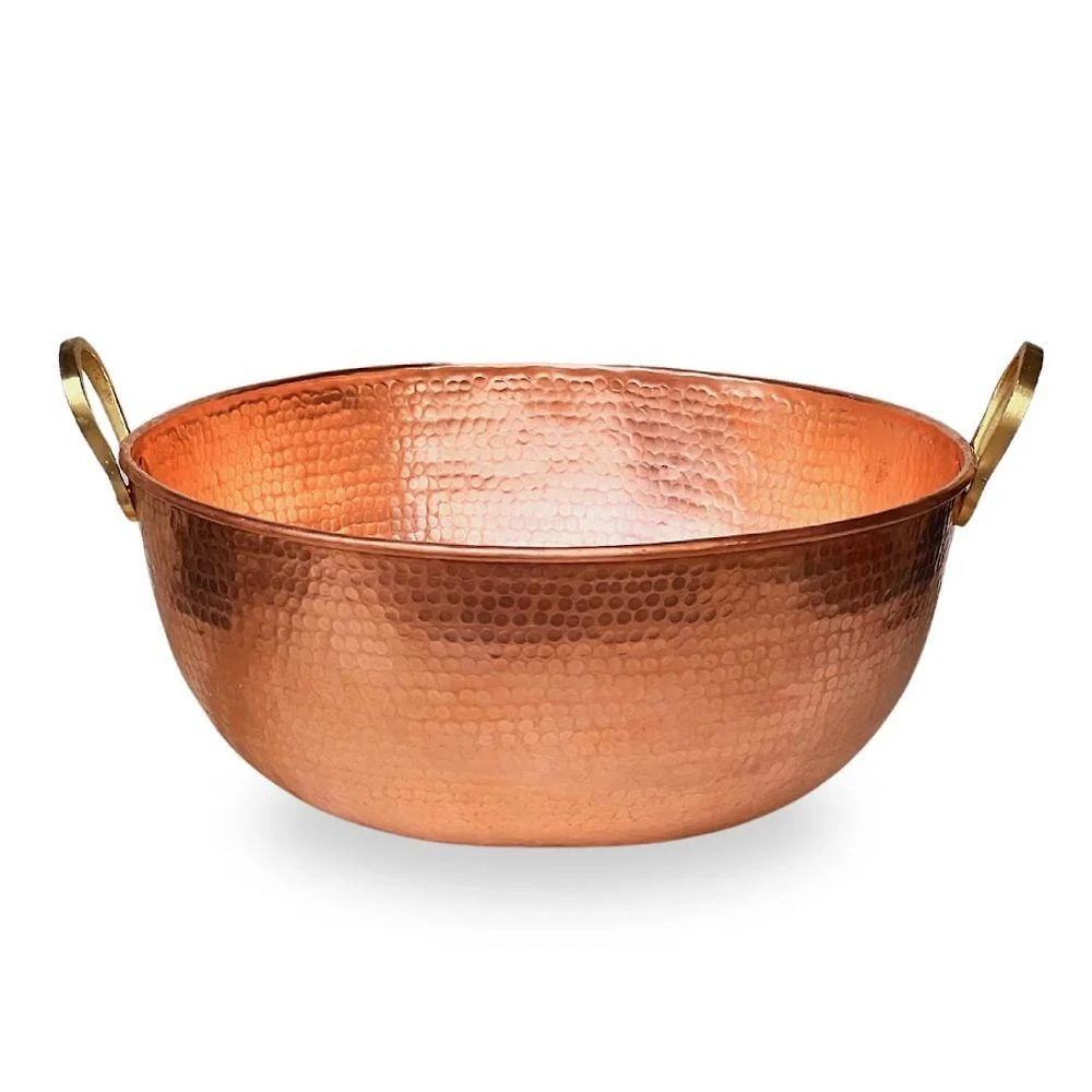 Tacho de Cobre Puro 15L 43CM para Doces e Geleias Metal Arte