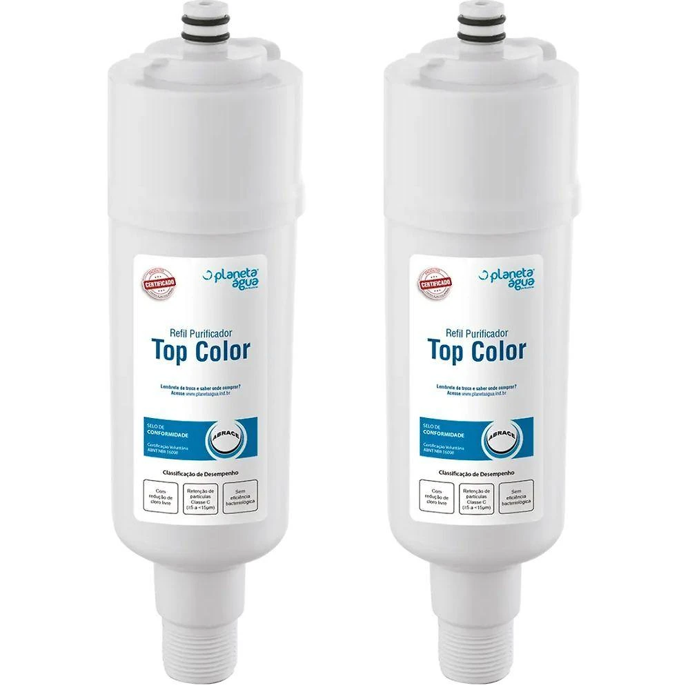 Kit 02 Refil Filtro Vela Planeta Água 1075A para Purificador Colormaq Premium Branco