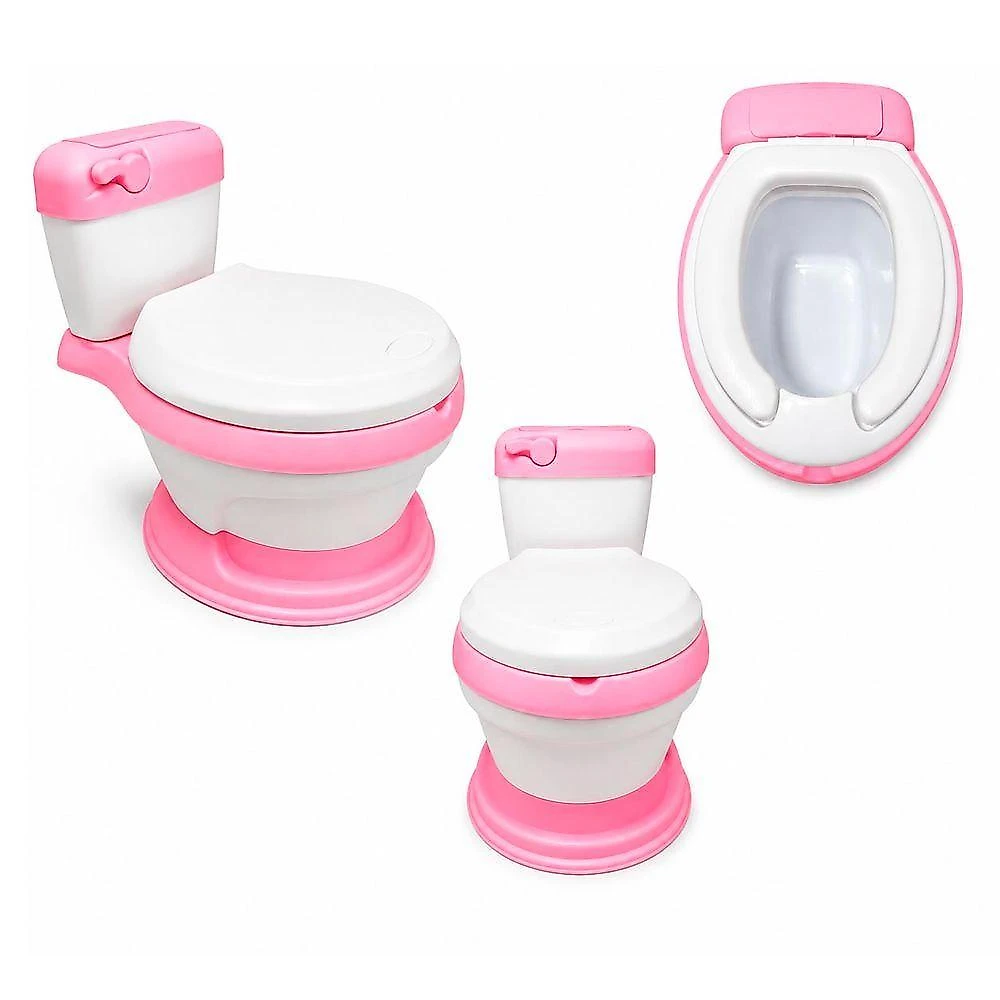 Troninho Privadinha Infantil Desfralde com Assento Redutor Removível Compartimento para Lenços Rosa
