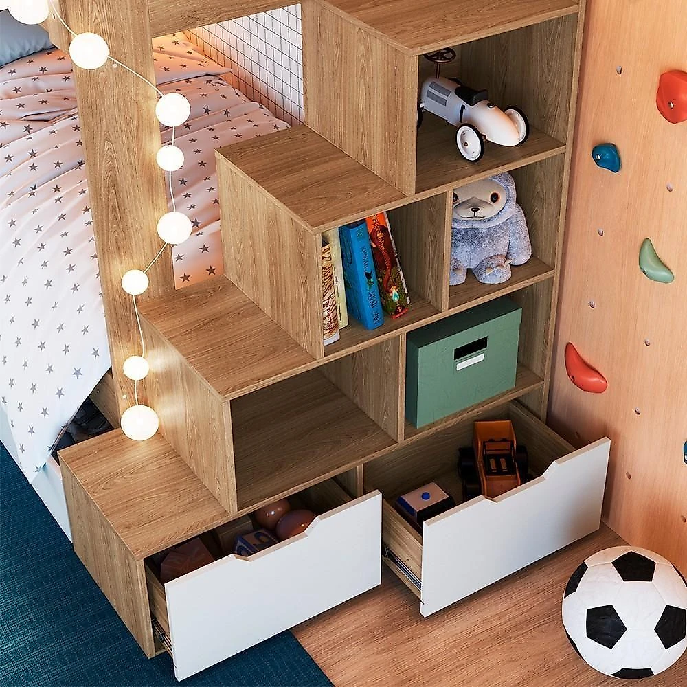 Treliche Infantil Com Escada E Nichos Infix C06 Aveiro-branco - Mpozenato