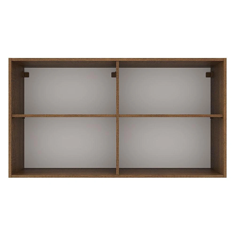 Armário Aéreo Multiuso 120cm 2 Portas Agata Madesa R Rustic/Branco