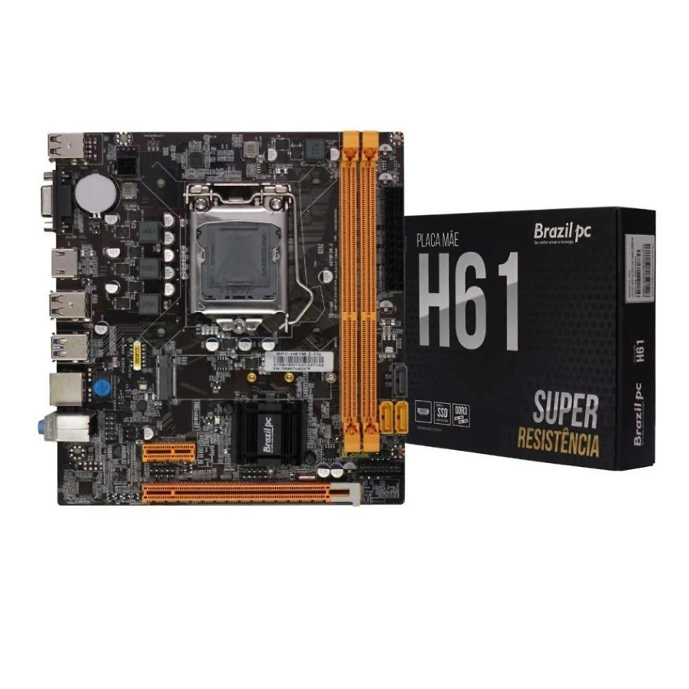Placa Mãe BPCH61P53000 com Socket 1155 DDR3 Até 16GB Dual Channel M.2 HDMI VGA LAN Gigabit Brazil PC