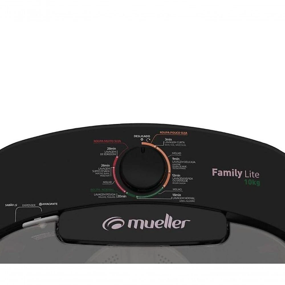 Lavadora Semiautomática Mueller Family Lite 10kg Preta 220v 220V