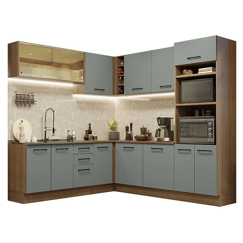 Cozinha Completa 459001 Com Armário E Balcão Rustic/Cinza