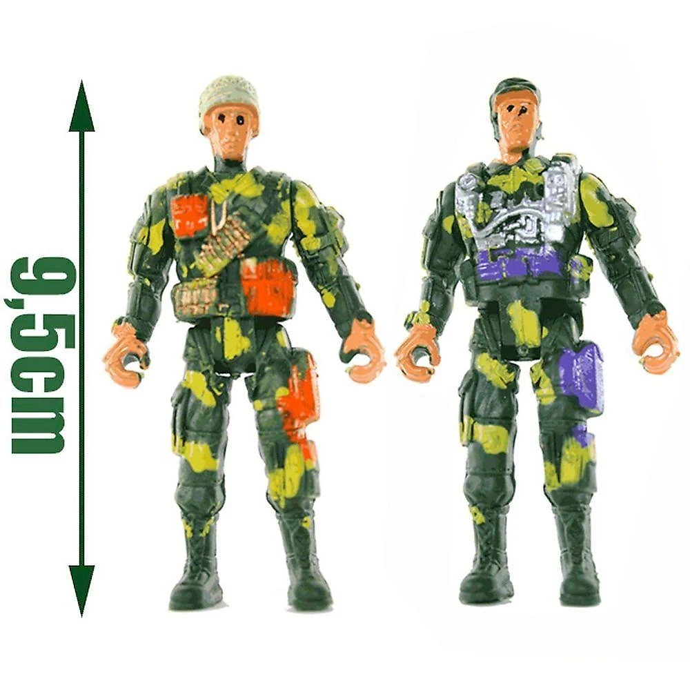 Kit Brinquedos Militares em Miniatura com Veículos Soldados e Acessórios 35 Peças Plástico ABS