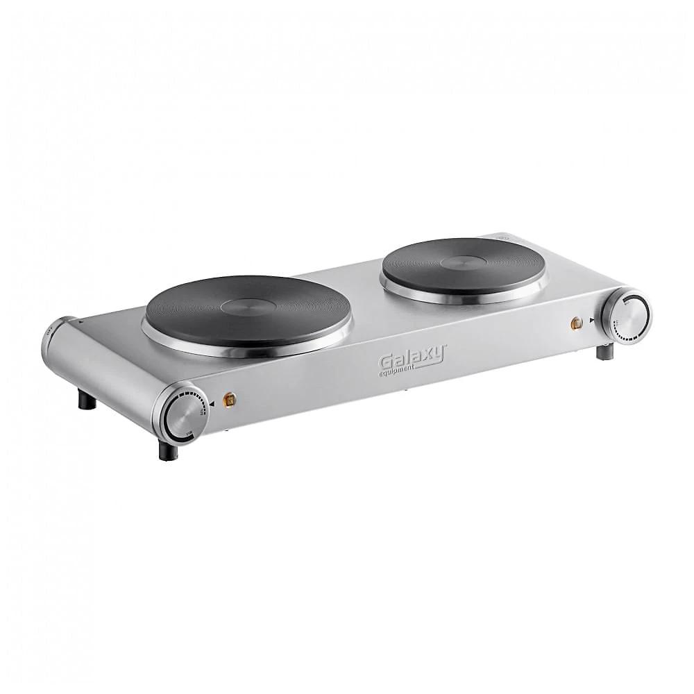 Placa Elétrica Portátil de Duas Bocas Galaxy 177EBS102 Aço Inox 120V