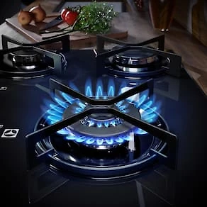 Miniatura Cooktop 5 Bocas Electrolux KE5GT Chama Tripla Mesa de Vidro Grade de Aço Fosco Bivolt