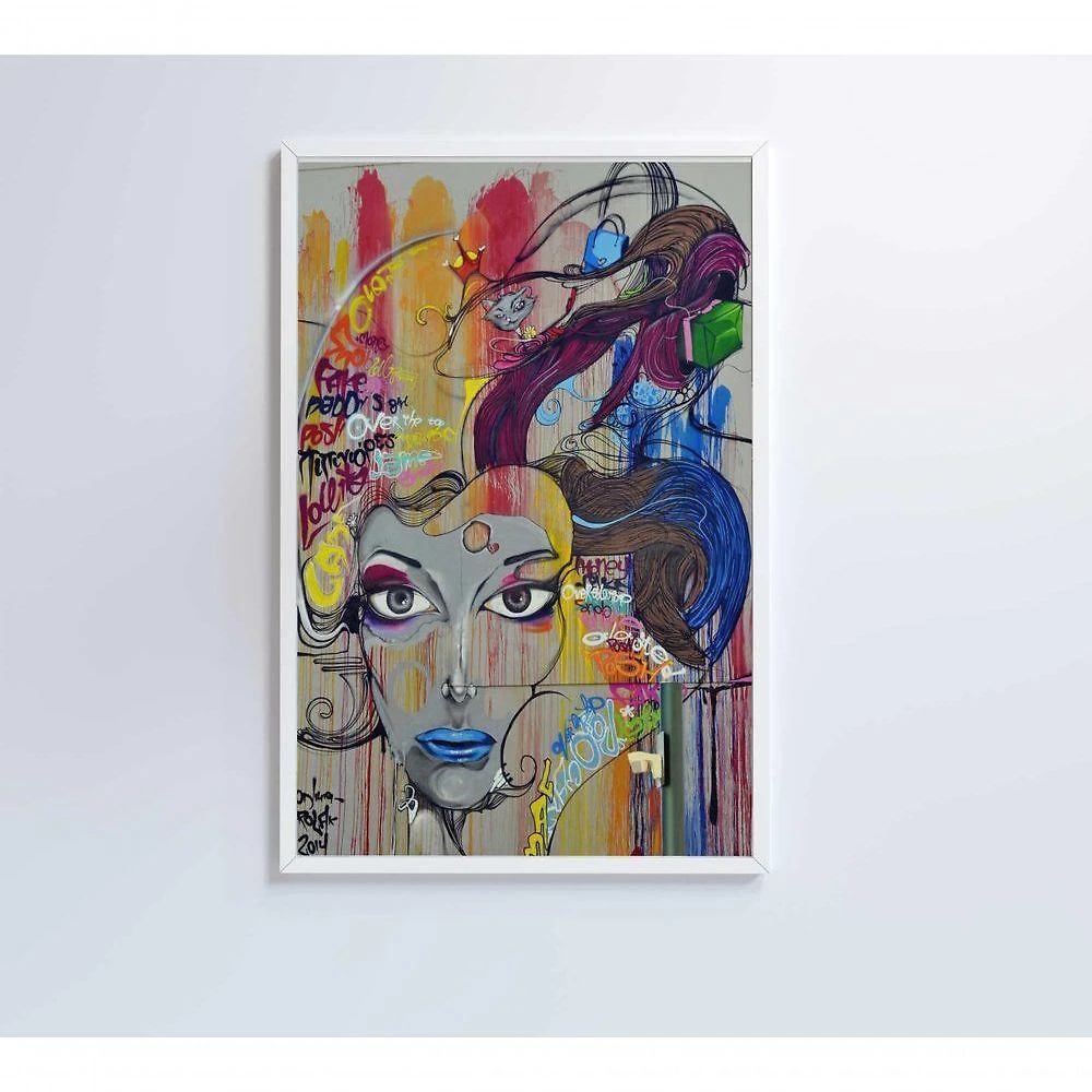 Quadro Grafite Mulher 80x120 Cm Tecido Canvas