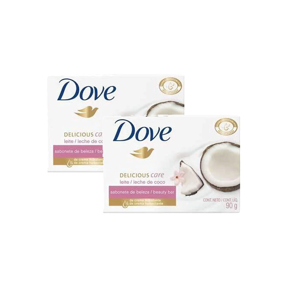 Kit 2 Sabonete em Barra Dove Delicious Care Leite de Coco e Jasmim com 90g
