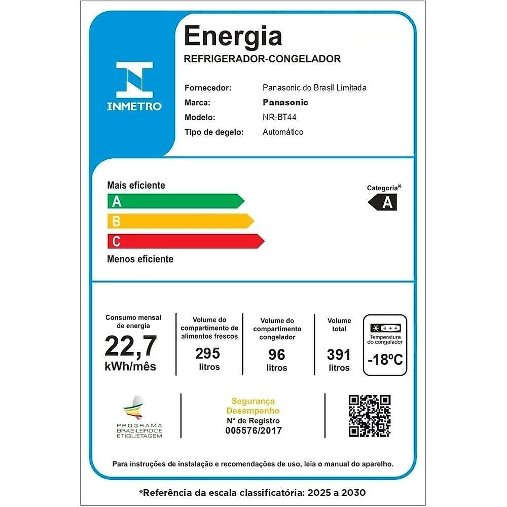 Geladeira Panasonic Duplex Frost Free Inverter 391L Black Inox Look 220V