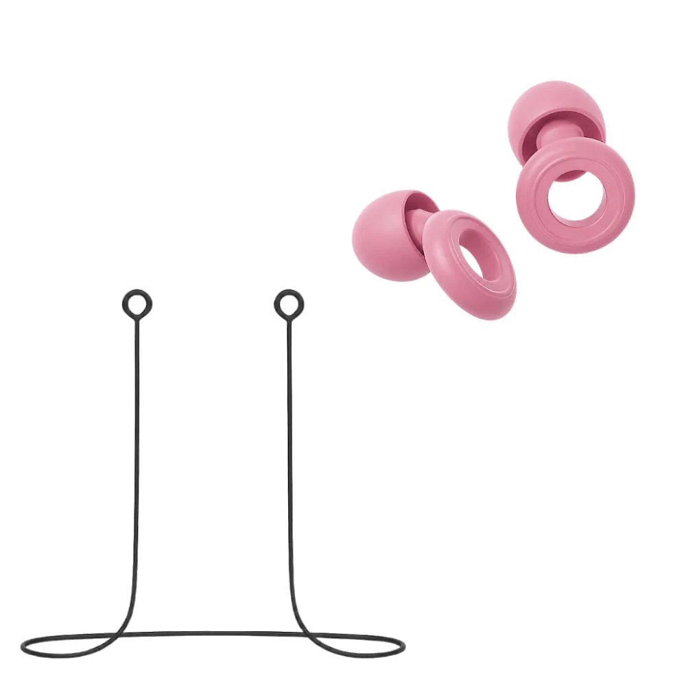 Kit Cordão Anti-Perda + Tampões de Ouvido Earplugs Shieeld Spirit Reutilizável - Rosa - Gshield