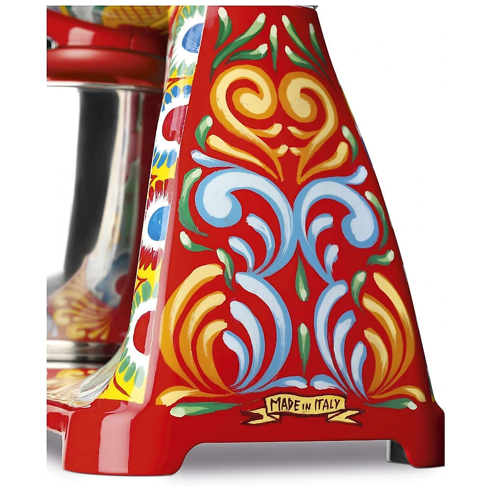 Batedeira planetária 4,8L Smeg Dolce & Gabbana Sicily Is My Love retrô com 10 velocidades e tigela inox, 600W, 110V