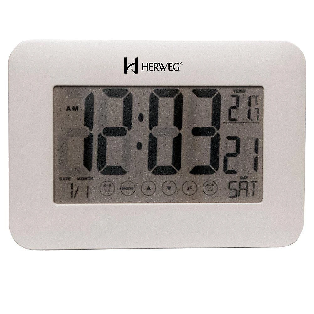 Relógio De Parede Mesa Despertador Digital Touch 2983 Branco - Branco