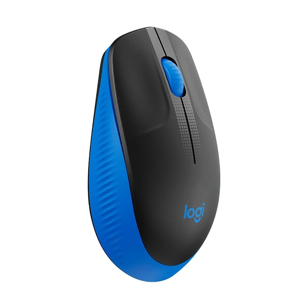 Mouse sem fio Logitech M190 com Design Ambidestro de Tamanho Padrão, Conexão USB e Pilha Inclusa, Azul - 910-005903