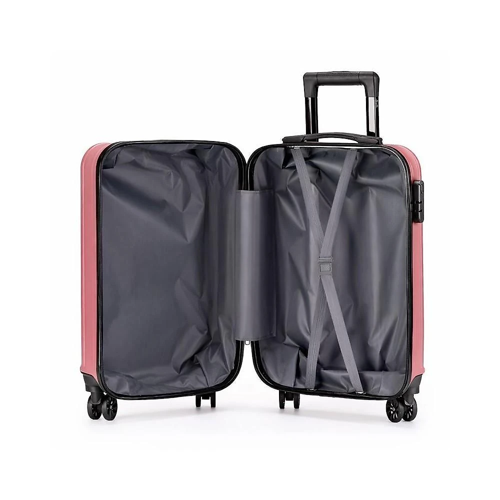 Mala de Viagem de Bordo Pequena Abs com Rodas Giro 360 Zíper Rose Rosê Yeet