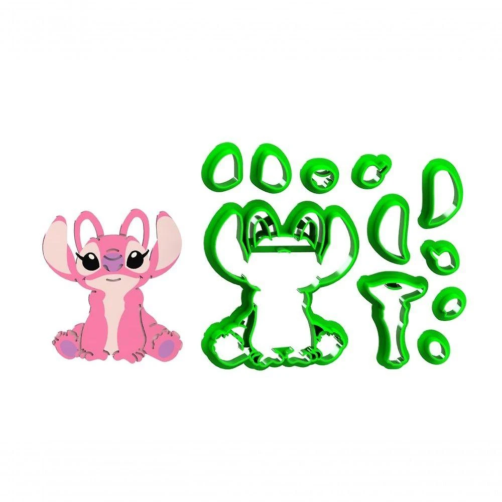 Cortador Angel Stitch (Lilo) Modular Plástico PLA 5CM Transparente 1 Unidade HB Formas e Cortadores