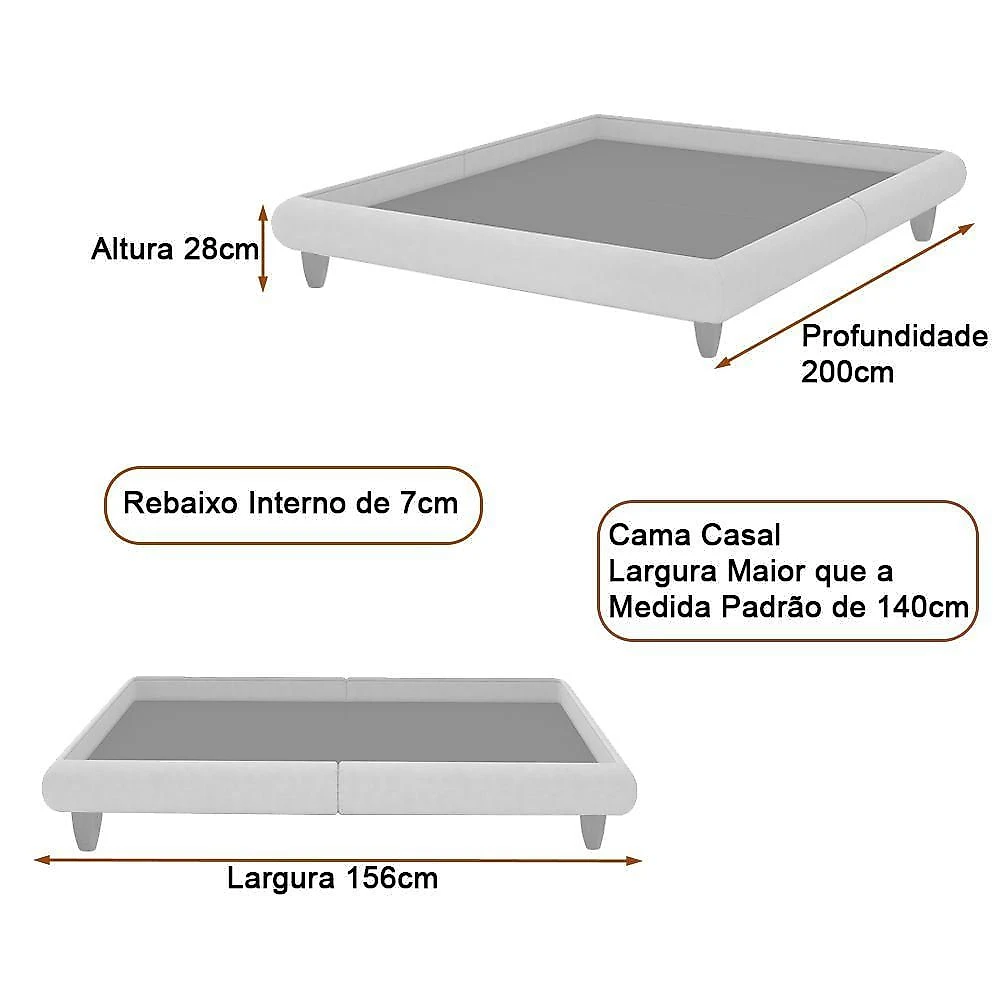 Cama Casal Japonesa 156cm Haru com Pés Madeira Estofada Veludo Preto Sallar Home