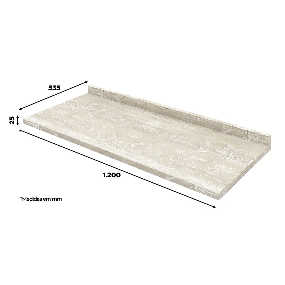 Balcão Pia 120 Cm 2 Portas E 3 Gavetas Com Tampo Para Cozinha Americana Henn Branco HP