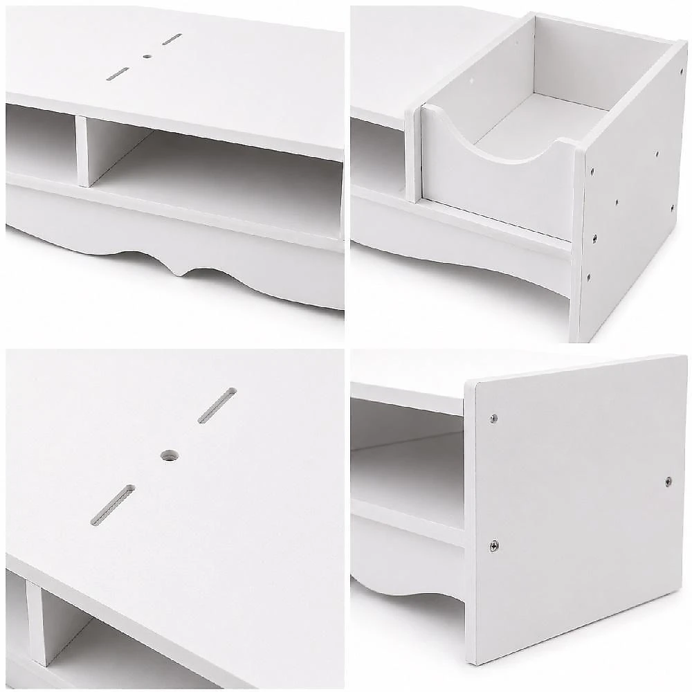 Suporte para Monitor com Gavetas Organizadoras Branco Yeet