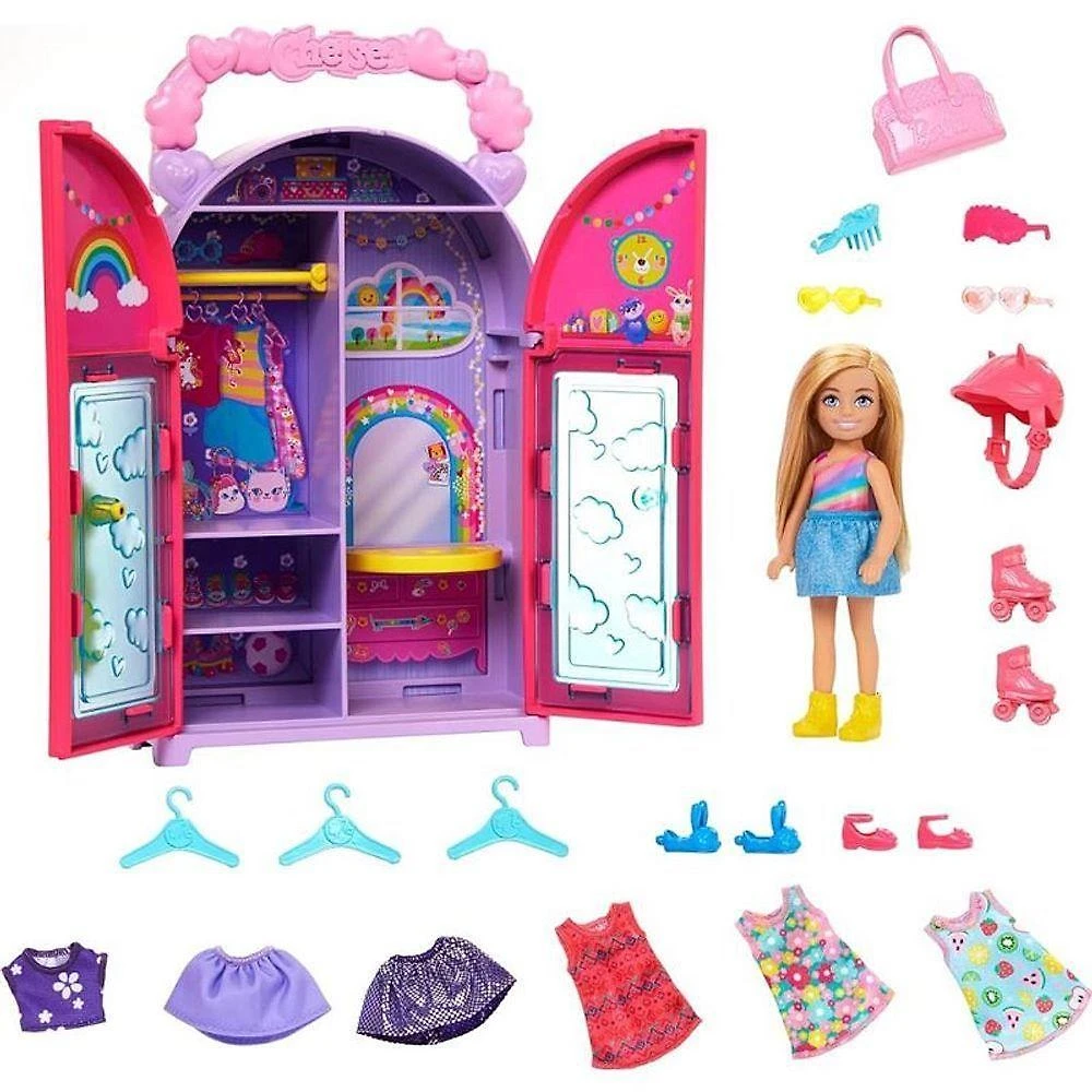 Boneca Barbie Family Closet da Chelsea 15 Peças 4 Looks Mattel
