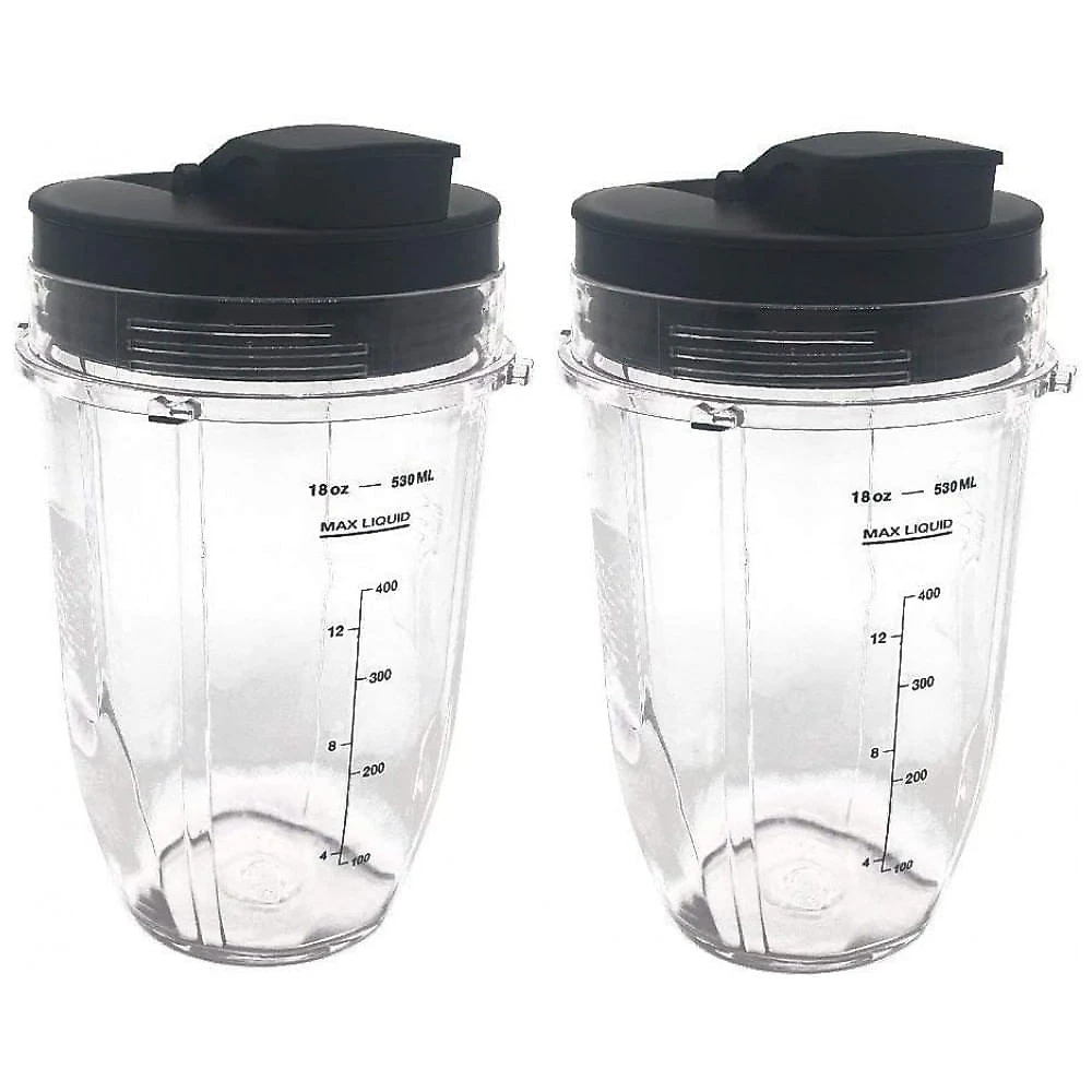 joystar Jarra de Substituição 540ml com Tampa Bico para Nutri Ninja Auto iQ - Pack 2