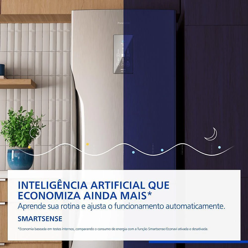 Geladeira Intuitive+ Panasonic BB71 Frost Free Inverter 511L Aço Escovado NR-BB71PV7X NR-BB71PV7XB 220V