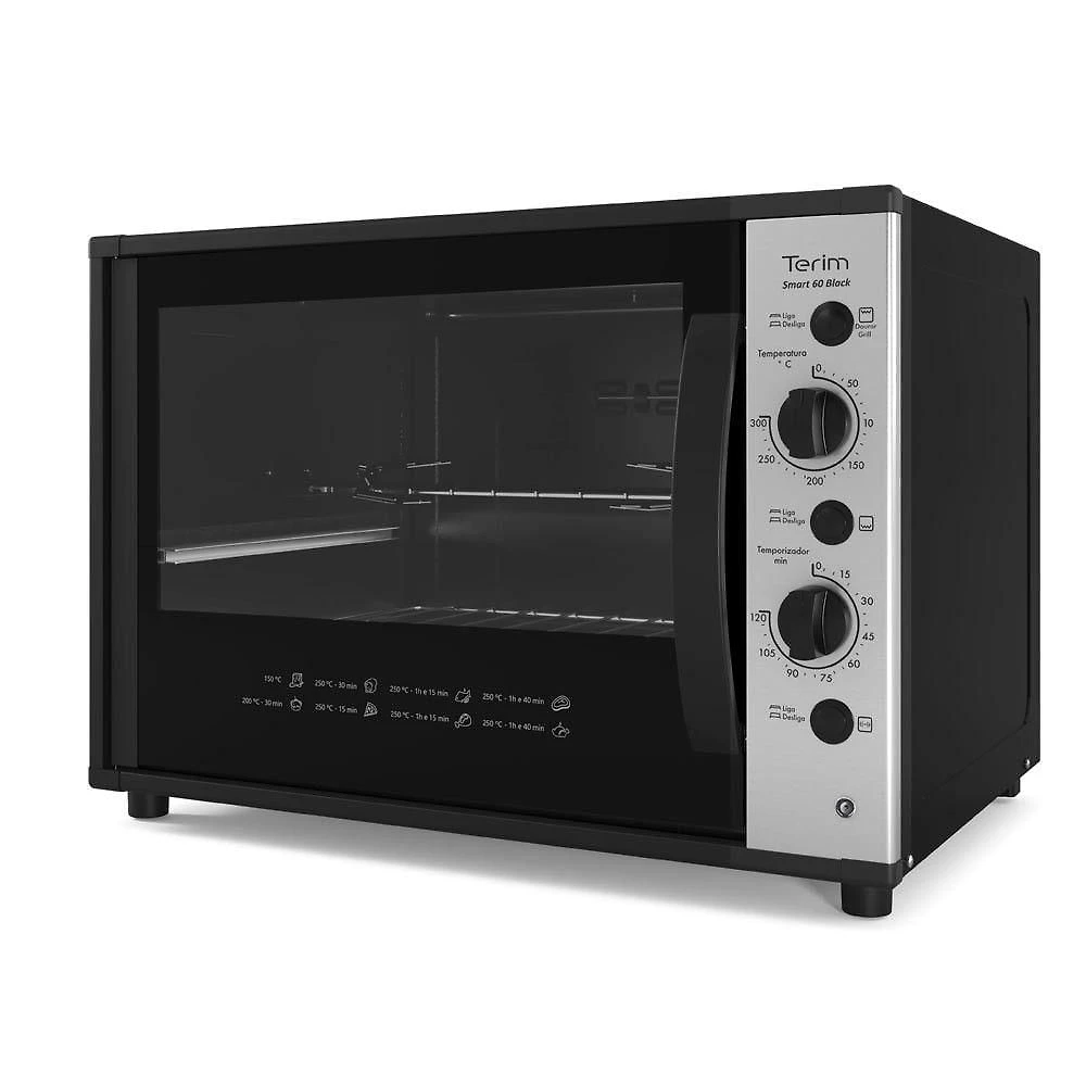 Forno Terim Elétrico Bancada Smart60 Black Com Espeto 60l Preto 110V
