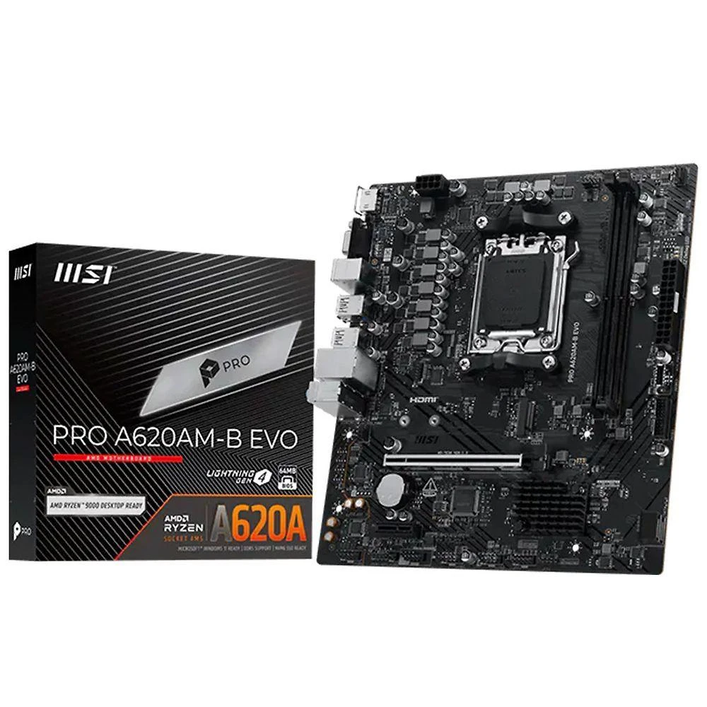 Placa-Mãe A620AM-B EVO-E AMD AM5 DDR5 com Chipset A620A HDMI 2.1 e Slot M.2 Pcie 4.0 MSI