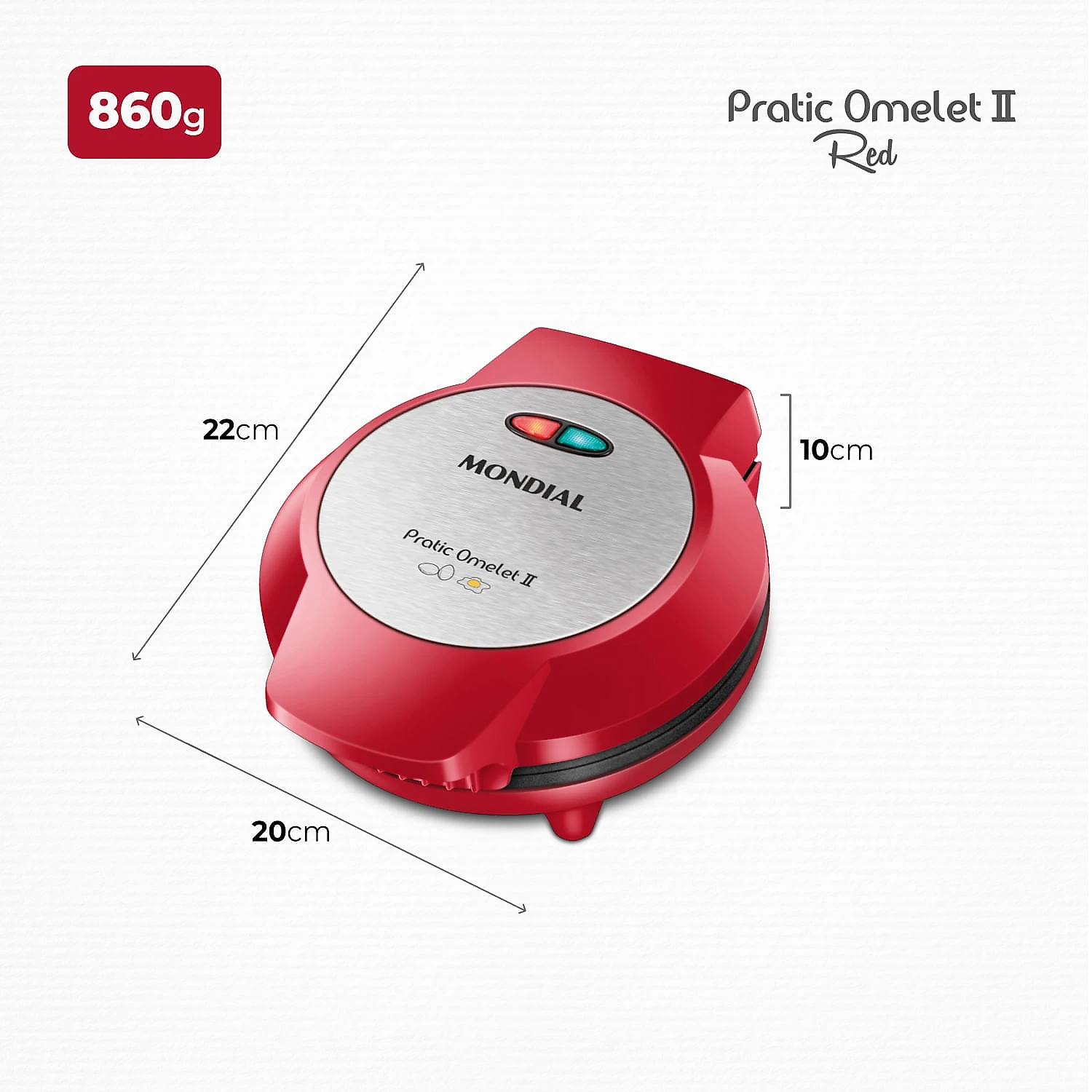 Omeleteira Elétrica Mondial Pratic Omelet II - OM-04-RI OMELETEIRA ELÉTRICA OM-04-RI 127V/60HZ .