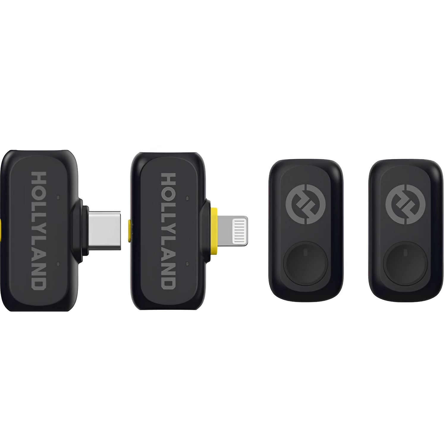 Miniatura Sistema Microfone Duplo Hollyland LARK A1 Combo Wireless 2 Pessoas Smartphones USB-C e Lightning