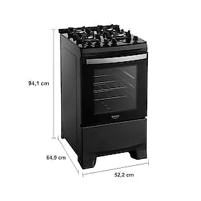 Fogão 4 Bocas Dako Supreme Glass com Mesa de Vidro e Acendimento Automático Preto - Bivolt