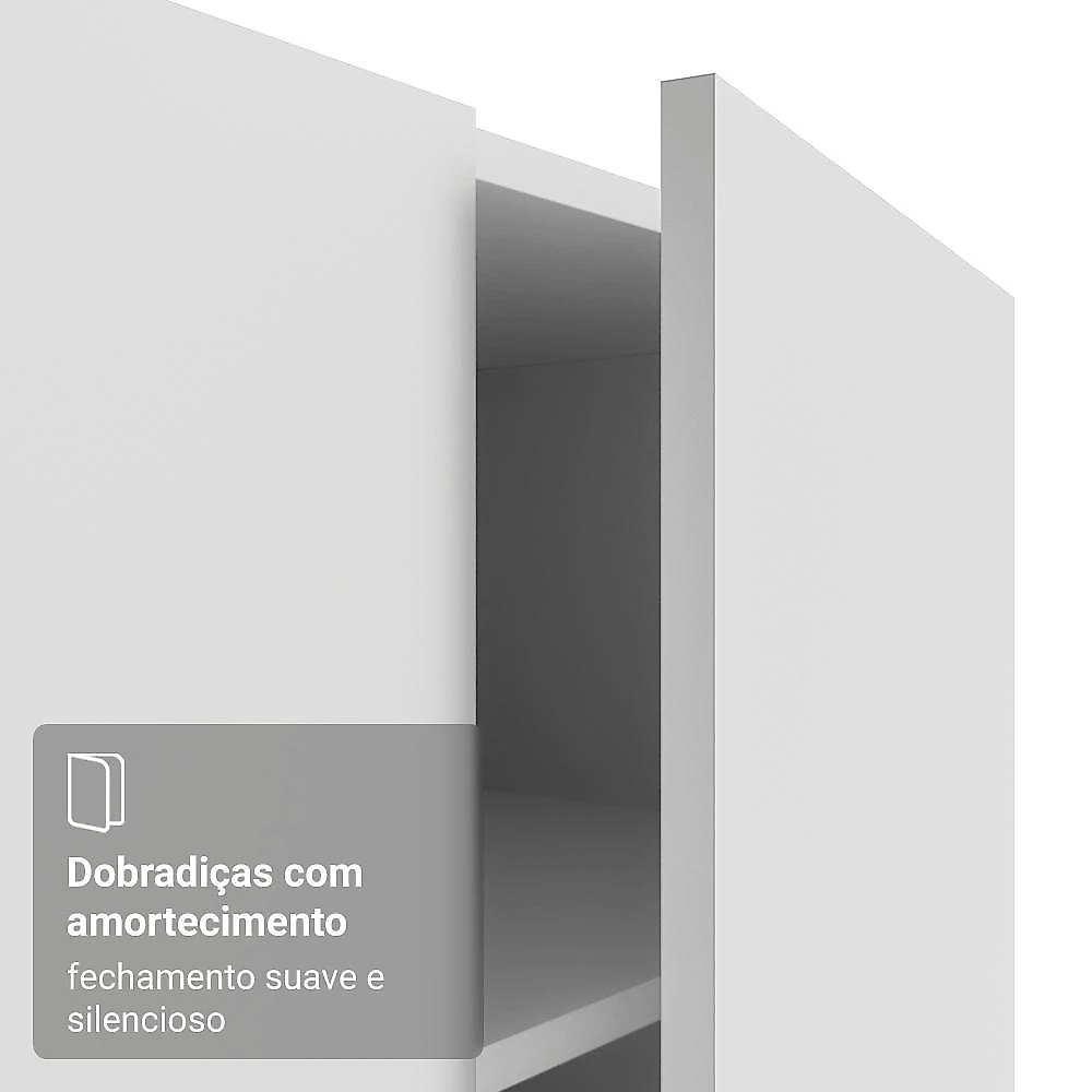Guarda-roupa modulado de canto 350 cm 6 portas 4 gavetas branco neo madesa 01