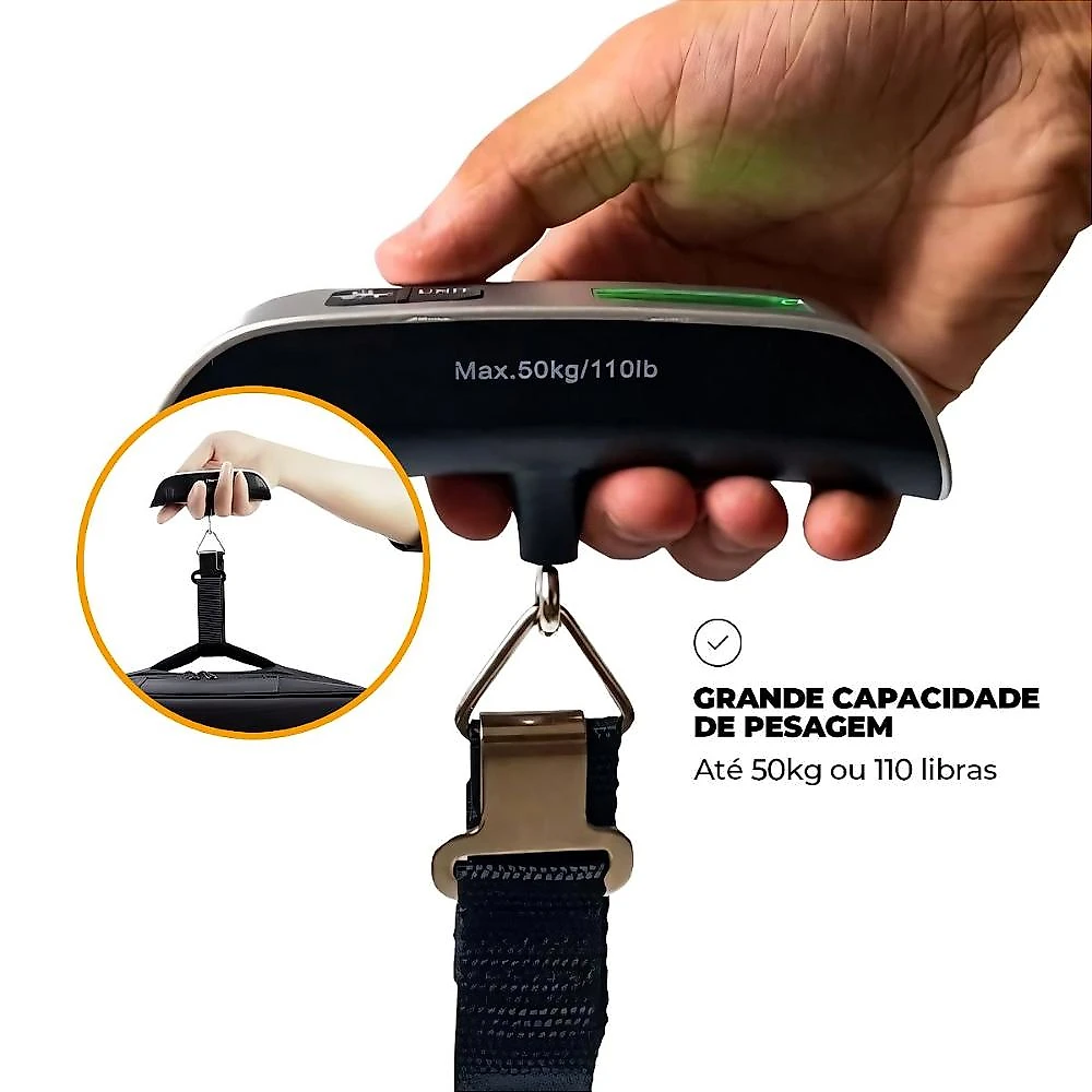 Mala de Viagem Armor - Para Despachar - Gshield + Balança Digital Portátil para Bagagem - Verde
