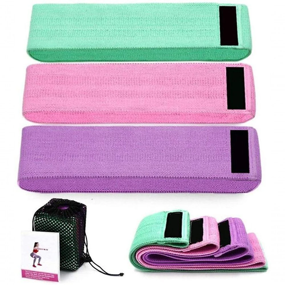 Kit 3 Faixas Elasticas De Exercicios Hip Resistance Bands