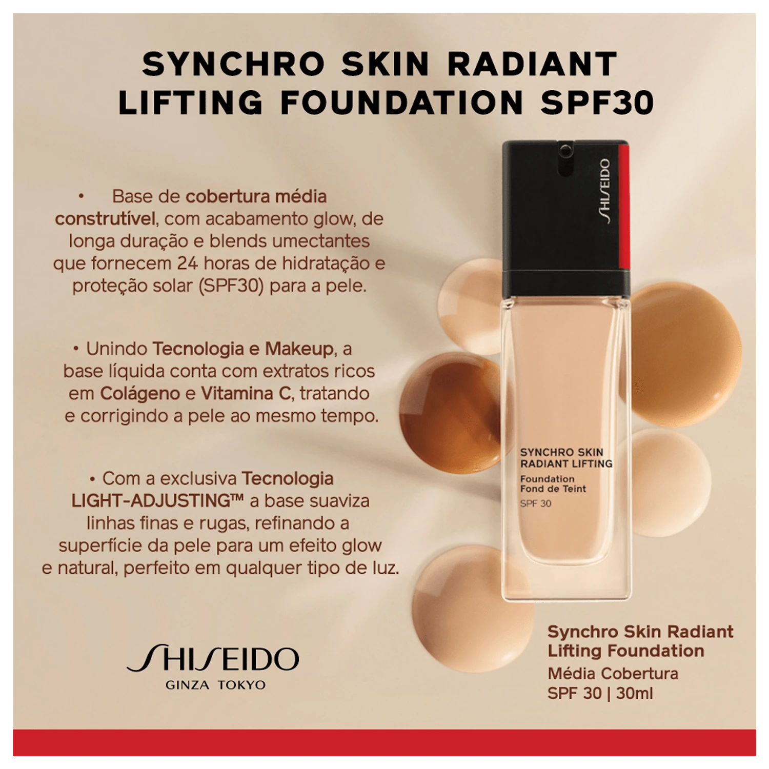 Miniatura Shiseido Synchro Skin Radiant Lifting FPS 30 150 - Base 30ml