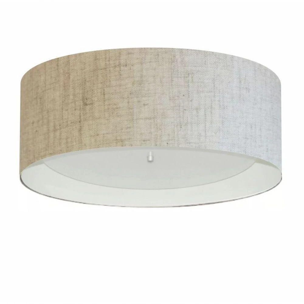 Plafon Para Quarto Cilíndrico Sq-3008 Cúpula Cor Rústico Bege Branco