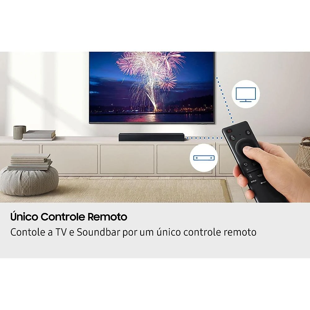 Soundbar samsung hw-b400f/zd 40w bluetooth 2.0 canais woofer integrado titan black