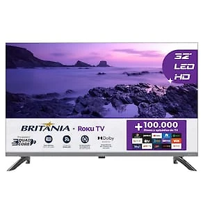 Miniatura Smart TV 32" HD Britânia B32KRA Roku TV Wi-Fi Dolby Audio